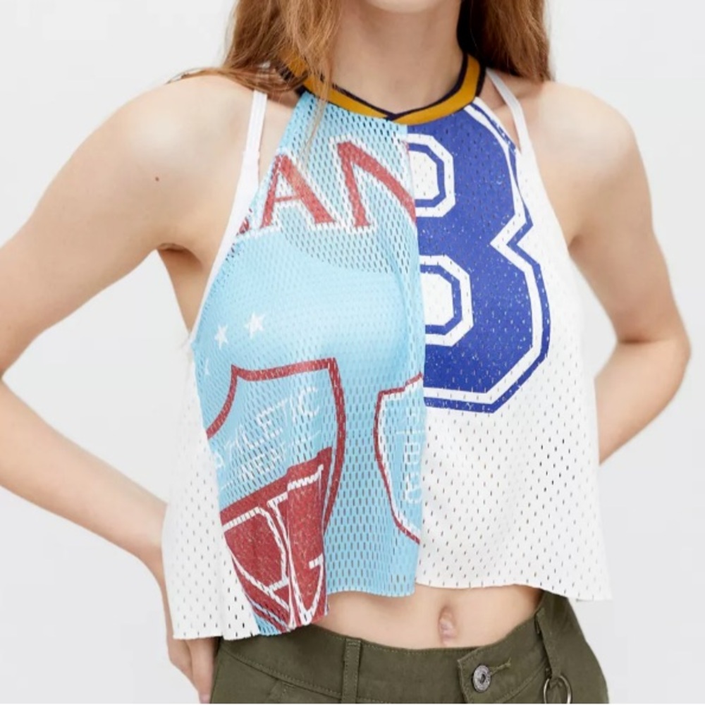 Urban Outfitters BDG Field mesh halter crop top